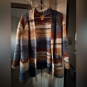 VINTAGE-STYLE RUBY RD. CABLE KNIT CARDIGAN
